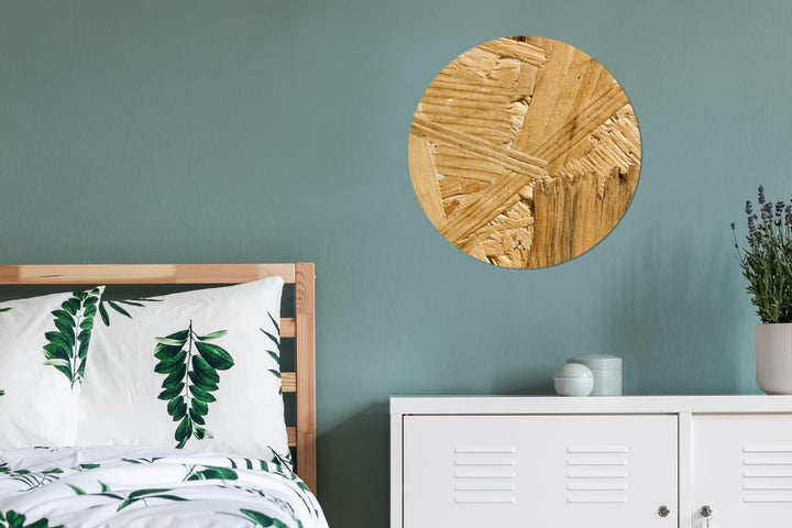 Wandbild Rund Wanddeko Deko Wohnzimmer Bilder 60x60 cm Holz - OSB - Muster, 60x60 cm