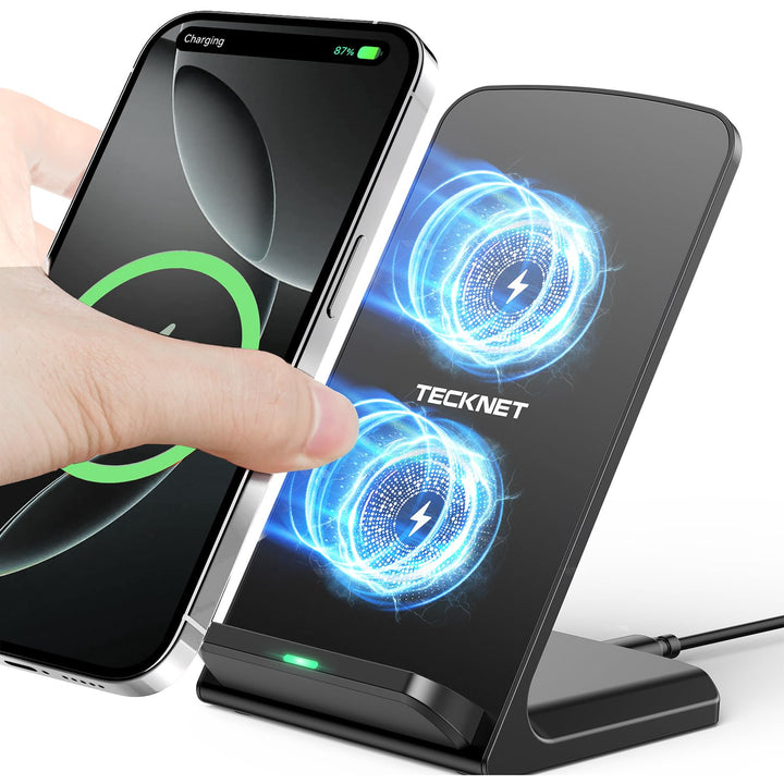 TECKNET Wireless Charger Stand, 15W Qi-Zertifiziert Induktive Ladestation, Schnelles Kabelloses Lade