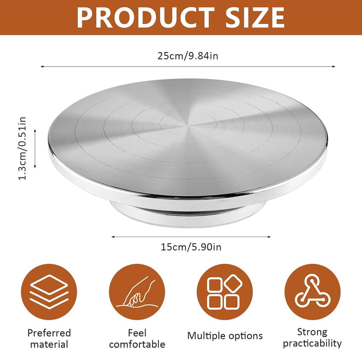 Töpferscheibe Drehscheibe 25 Cm - Drehbare Töpferscheibe Aluminium Drehteller - Manuell Keramik Töpf