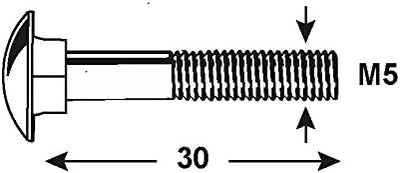 Connex Schlossschrauben M5 x 30 mm, Edelstahl, Silber, DIN 603, 1000 g, KL4540530, M5 x 30 mm