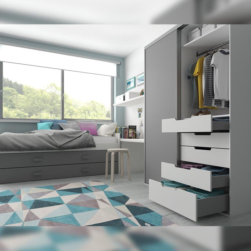 Emuca - Schubkastengarnitur für küche oder badzimmer mit Vollauszug und integriete Dämpfung, Höhe 13