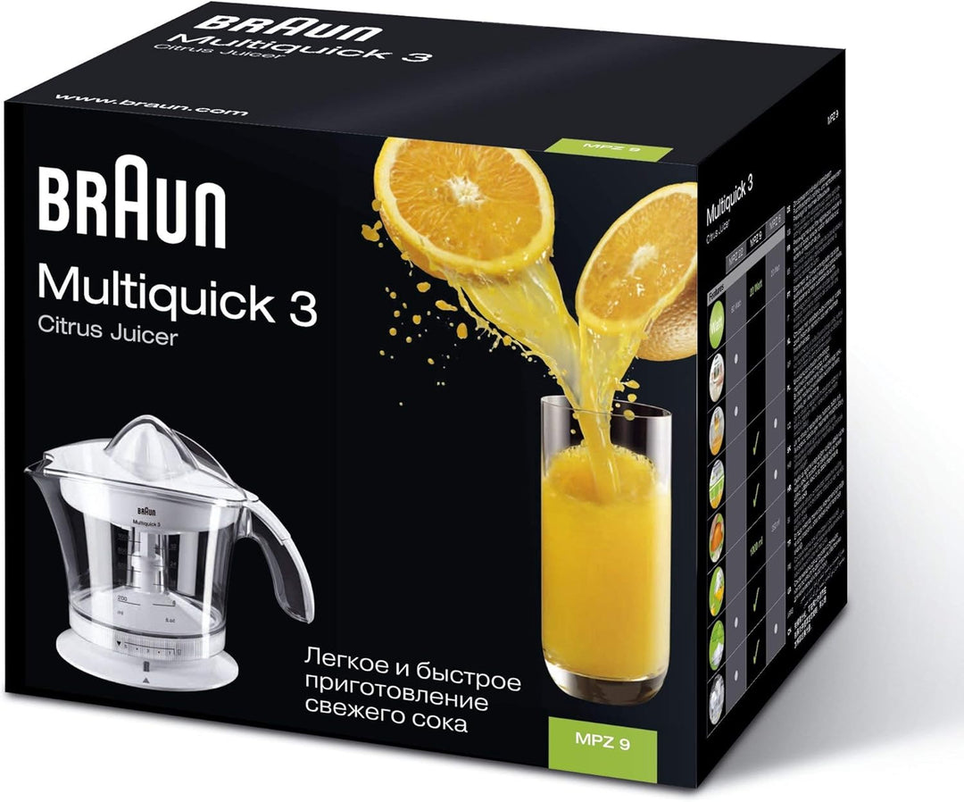 Braun Household Multiquick 3 MPZ9 Citrus Juicer Saftpresse (20 W, 1,4 Kg) weiss Single, Single