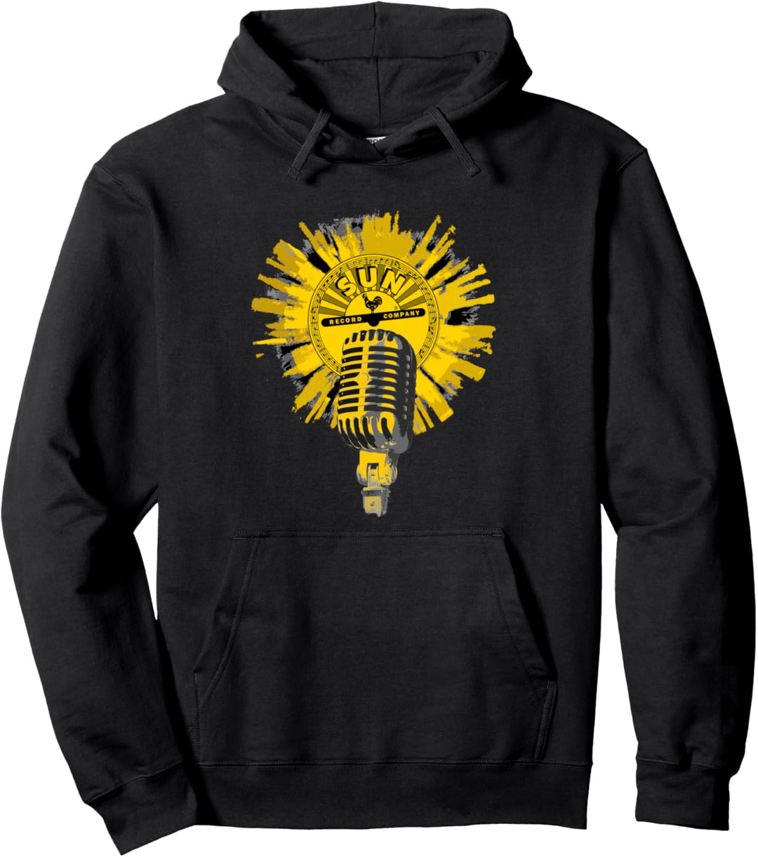 Sun Records Gelber Mikrofonspritzer Pullover Hoodie