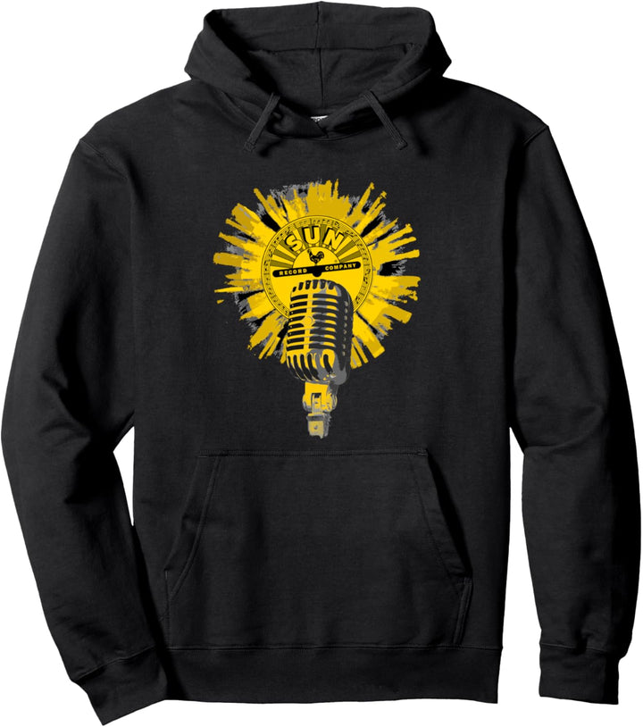 Sun Records Gelber Mikrofonspritzer Pullover Hoodie
