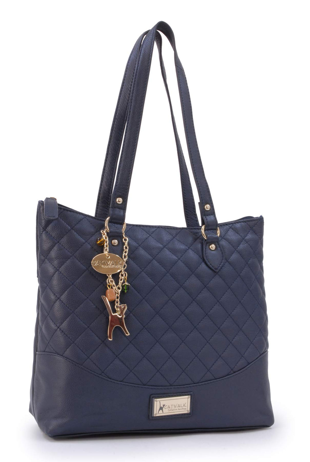 Catwalk Collection Handbags - Damen Schultertasche Mittelgross/Gross - Handtasche Tote Bag - Gestepp