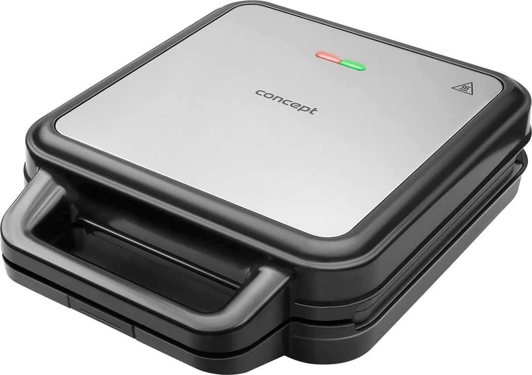 Concept SV3081 Sandwichmaker mit Dreieckplatten FAMILY 1200 W, Weiss/Grau