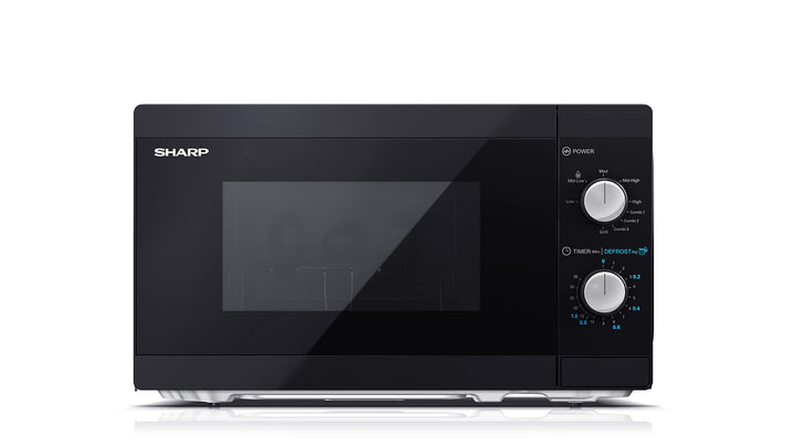 Sharp Mikrowelle YC-MG01E-B mit Grill 20L, 800W Mikrowellenleistung, 1000W Grill, Manuelle Steuerung