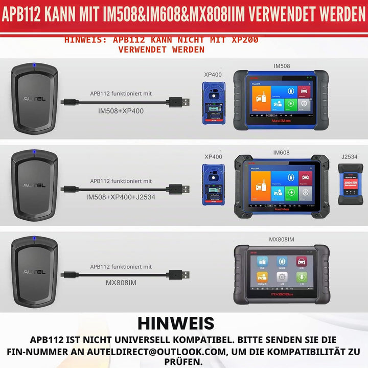 Autel APB112 Auto Smart Schlüssel Simulator für Autel MaxiIM IM508, IM608, IM608 PRO, MX808IM und OT
