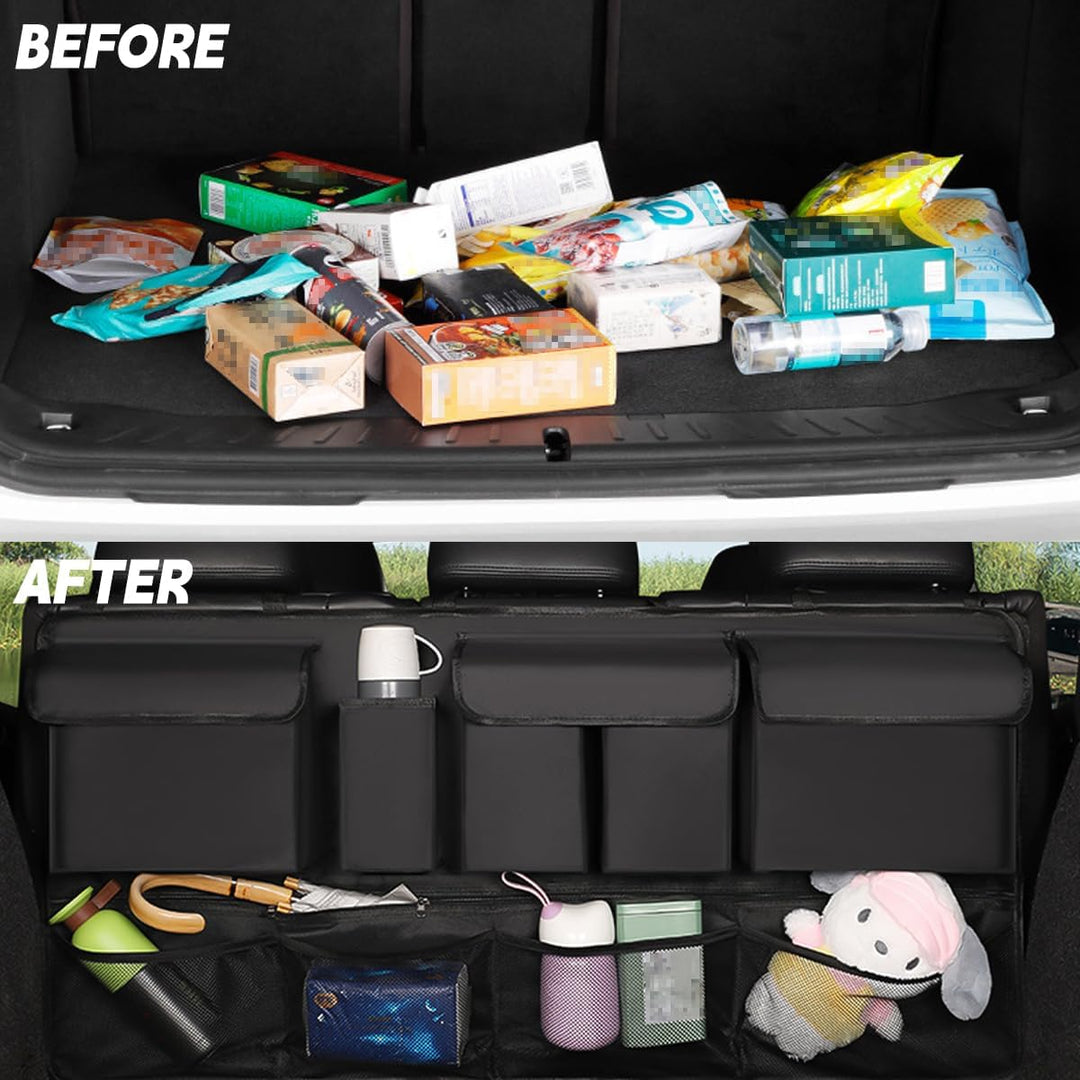 CGEAMDY Multifunktionale Auto Organizer Rücksitz, Kofferraum Organizer Auto, Oxford Tuch Auto Koffer