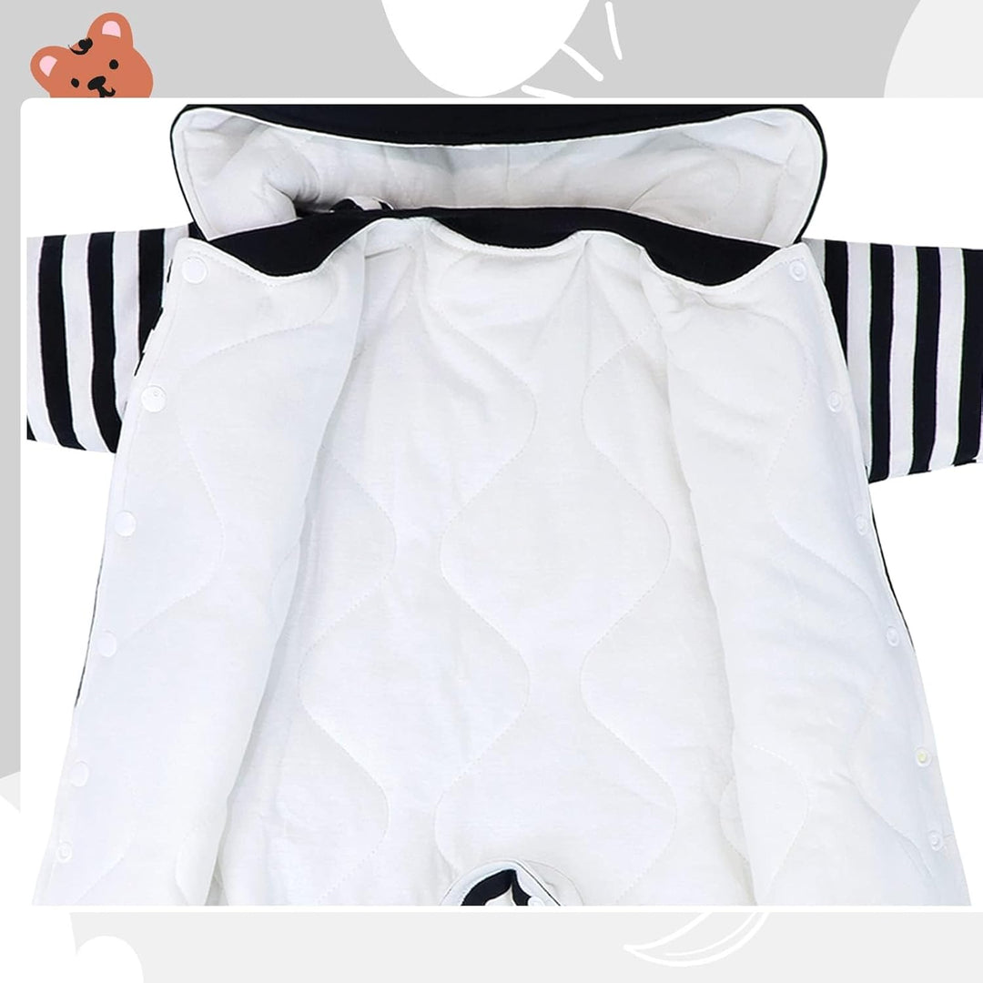 Baby Overall Mit Kapuze Footies Strampler Schneeanzüge Karikatur Jumpsuit Unisex Winter Kleidungsset