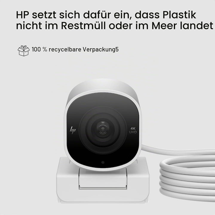 HP CONSUMER. 960 4K Streaming Webcam UHD Auflösung 60 FPS 100° Sichtfeld 360° schwenkbar KI unterstü