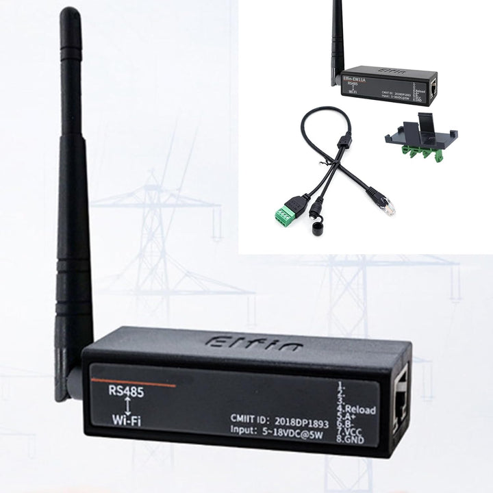Jevina RS485 to WiFi Converter -EW11A-0 Modbus Protocol Data Transfer via WiFi, Supports 802.11bgn