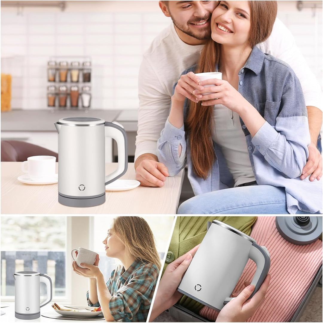 Wasserkocher Klein 800ml, 600W Reisewasserkocher Wasserkocher, Reise Wasserkocher mit 360° Basis | A
