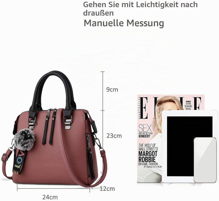 NICOLE &amp; DORIS Mode Handtaschen Damen Taschen Elegant Shopper Tote Leder Schultertasche Frauen Umhän