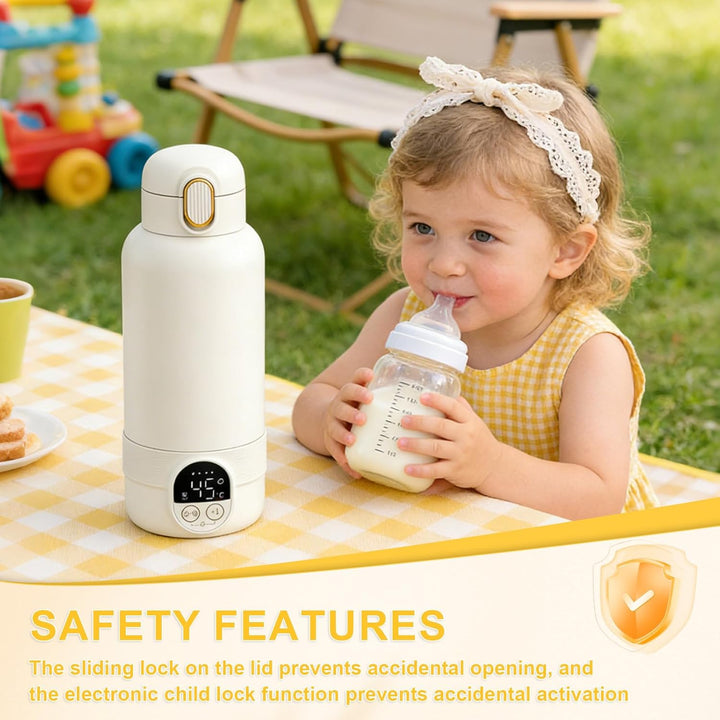 Babyflaschenwärmer Schnellheizender,Flaschenwärmer Baby Unterwegs Mit Batteriestandsanzeige,37~55 °c