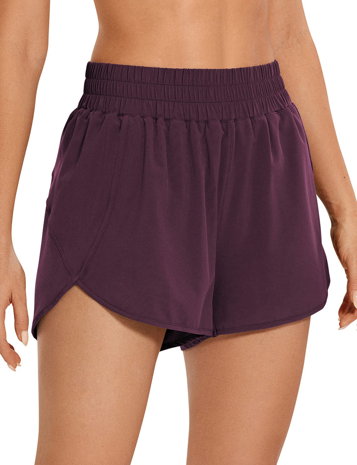 CRZ YOGA Dolphin Laufshorts 8 cm | Hohe Bund, Mesh-Futter, schnell trocknend, leicht, Reissverschlus