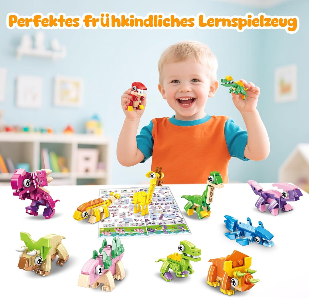 MOONTOY 24 Mitgebsel Kindergeburtstag Gastgeschenke, 3-in-1 Mini Bausteine Tiere Konstruktionsspielz