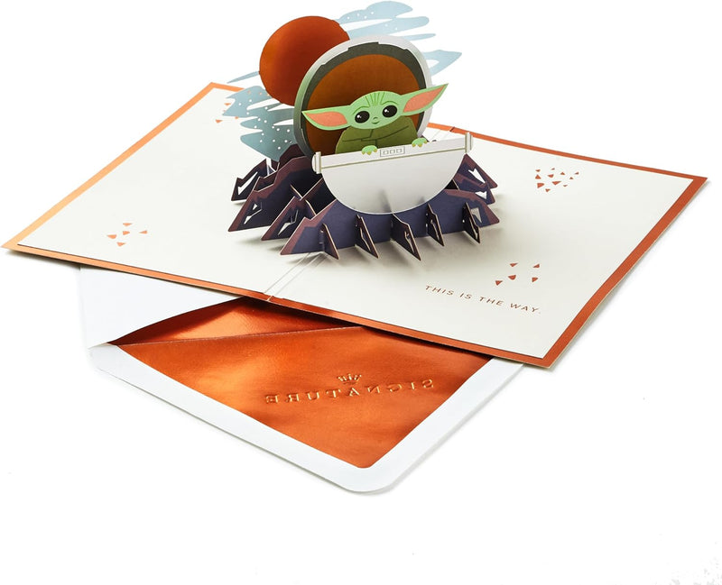 Hallmark Signature Paper Wonder Birthday Congratulations, Pop-Up-Karte (Baby Yoda) Pop Up, Baby Yoda