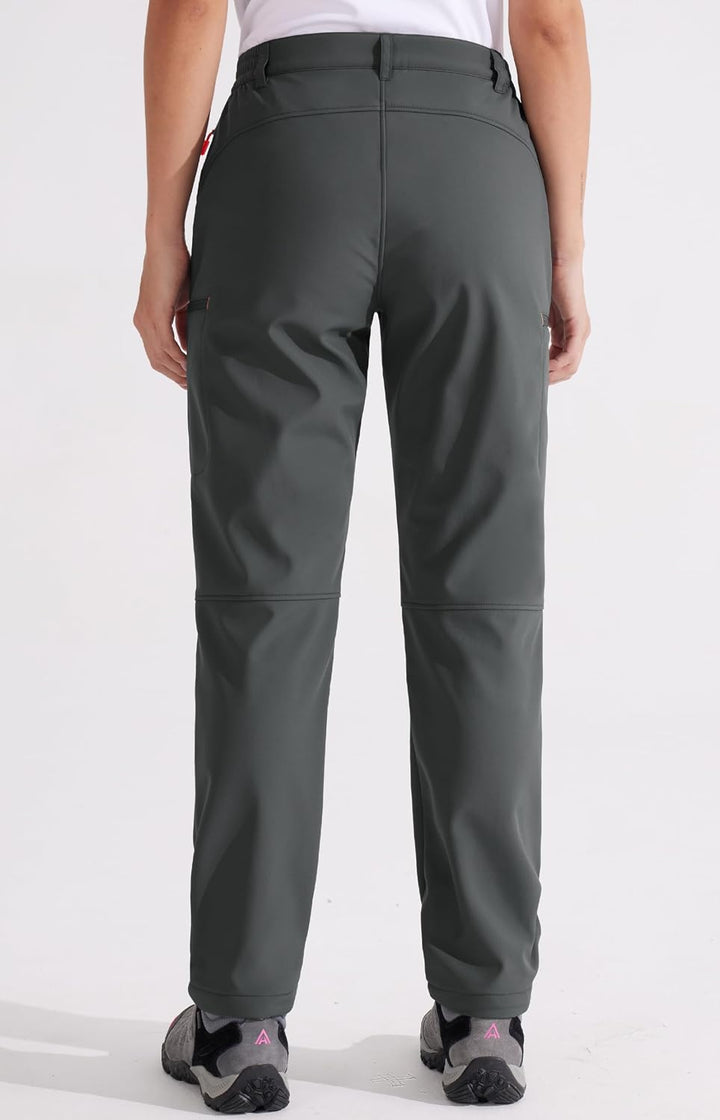 Libin Damen Wanderhose Thermohose Gefüttert Winter Outdoorhose Warme Softshellhose Wasserdicht Windd