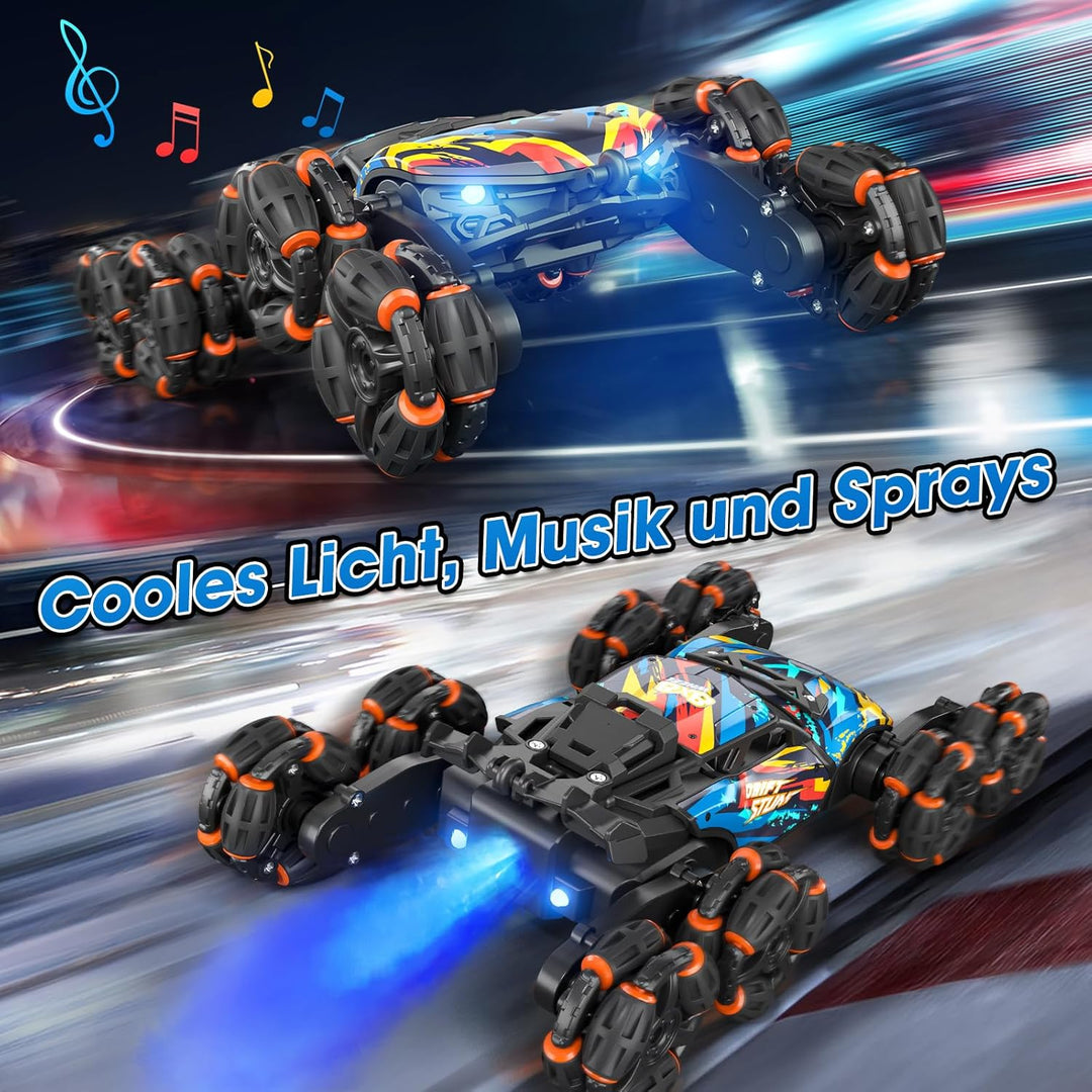 Ferngesteuertes Auto, Ferngesteuertes Auto ab 3 4 5 6 7 8 9 10 Jahre, 8WD RC Stunt Auto mit Handsteu