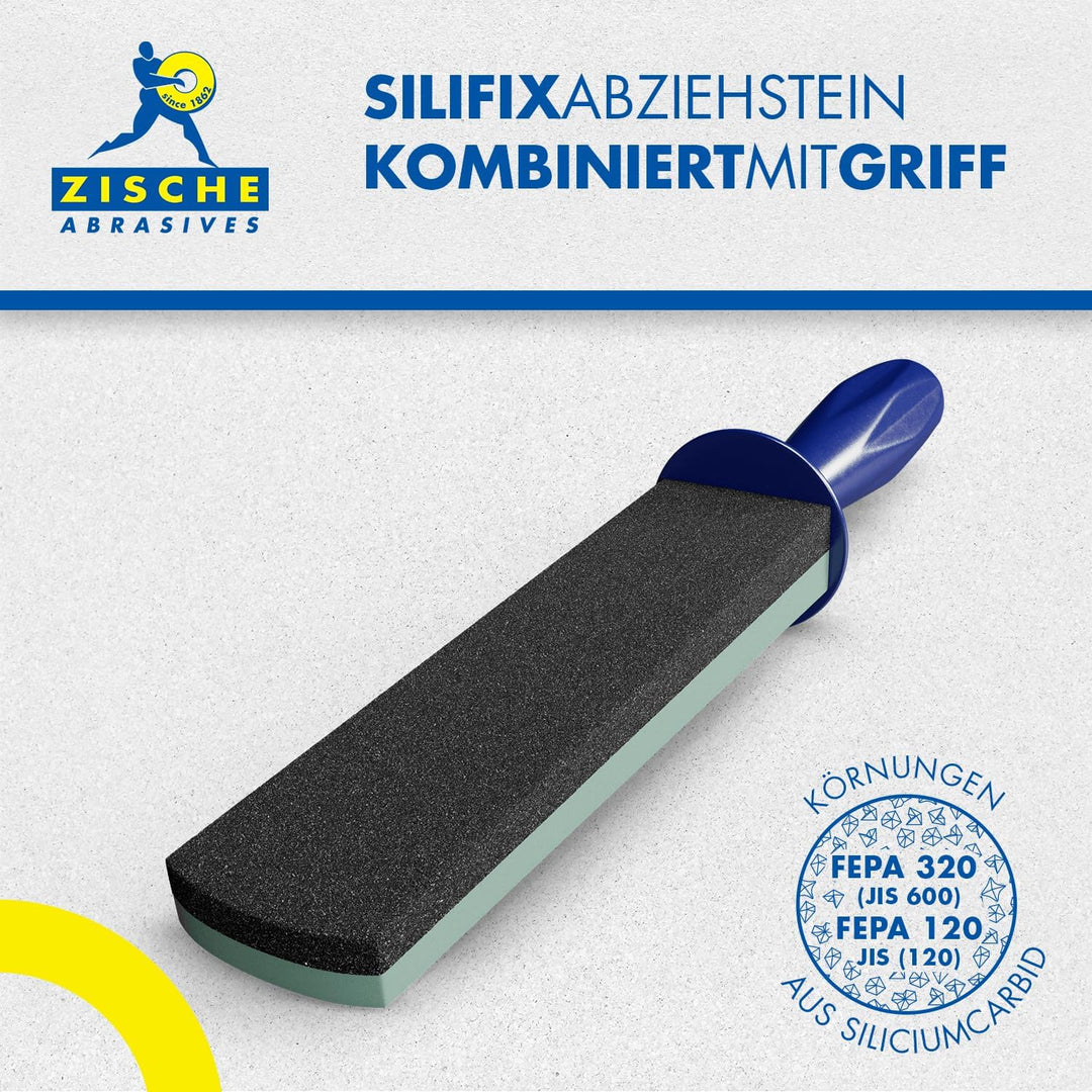 Zische Silifix Abziehstein kombiniert mit Griff - Messerschärfer - Messerschleifer- Schleifstein aus