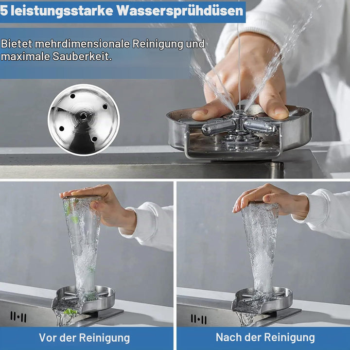 Edelstahl Tassenreiniger, Glasspüler Bar Counter Automatischer Tassenreiniger Edelstahlwaschmaschine