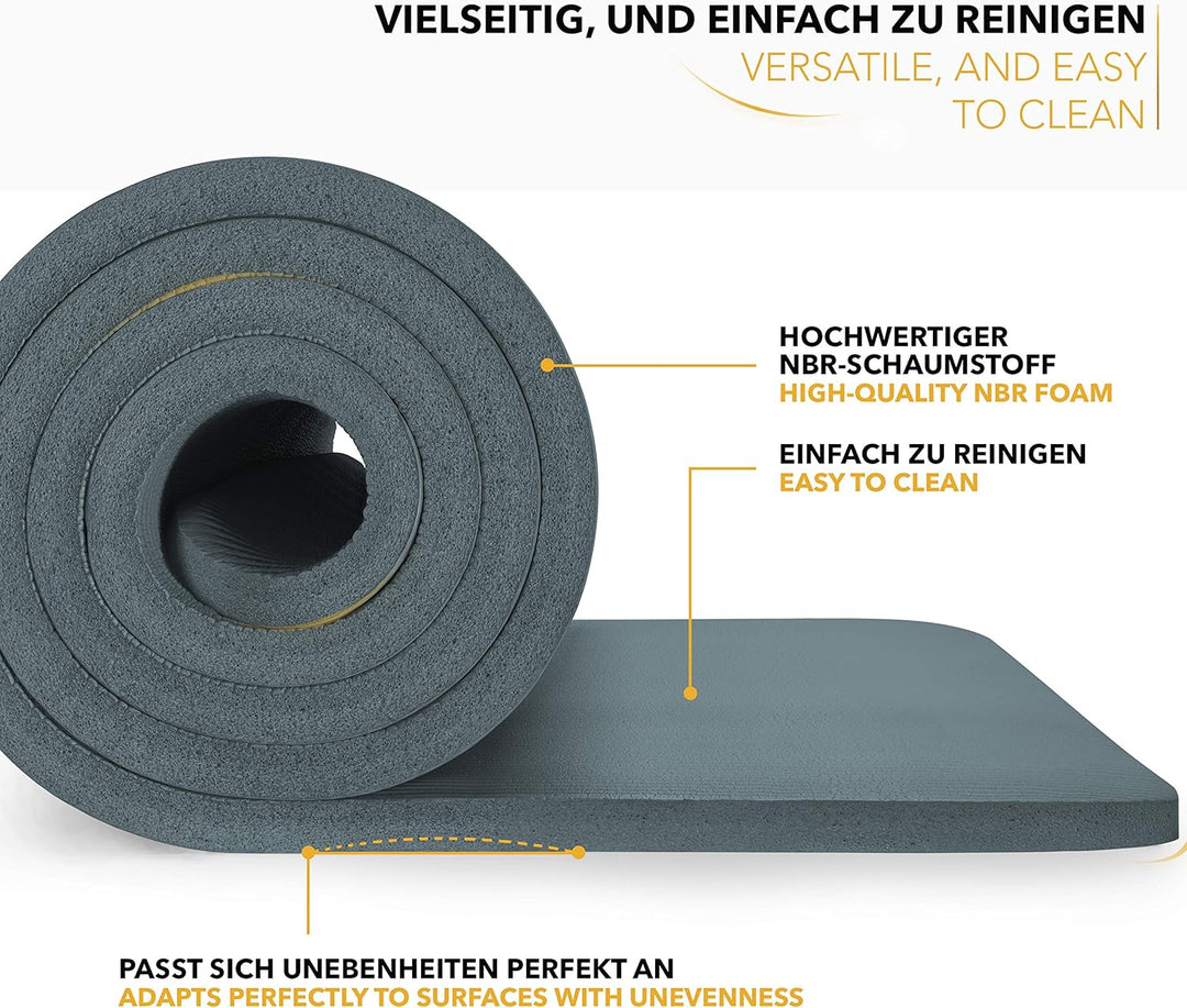 TRESKO Yogamatte Phthalatfrei - Gymnastikmatte rutschfest, Pilatesmatte Fitnessmatte mit Tragegurt,