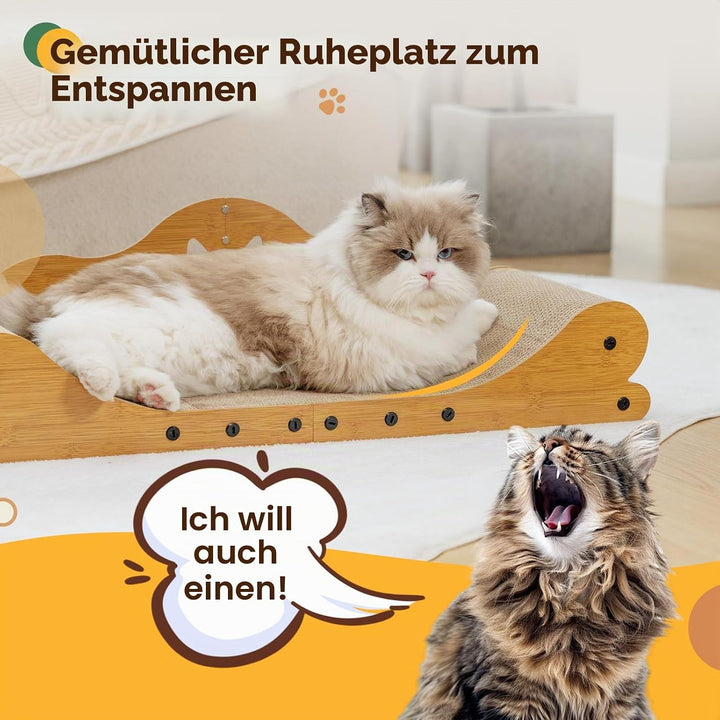 Gimars XXL Katzen Kratzbrett 78 cm im Sofa-Design, Kratzpappe für Katzen, Katzenkratzbretter &amp; Katze