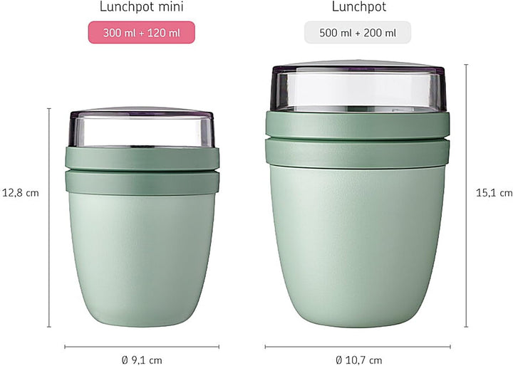 Mepal Müslibecher to go, Klein, praktischer Joghurtbecher to go - Unterteilung für Joghurt & Müsli -