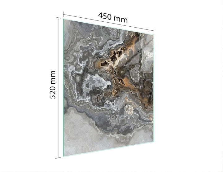 TMK ArtDeko Herdabdeckplatte 45x52 Einteilig Glas Induktion Herdschutz Spritzschutz Glasplatte Deko