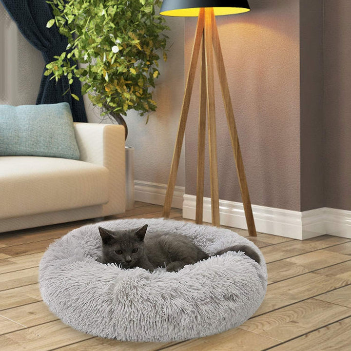 YUPPIE TONE Hundebett, Katzenbett,Waschbar Flauschiges Weicher Plüsch Rund Donut Tragbare Schlafsofa