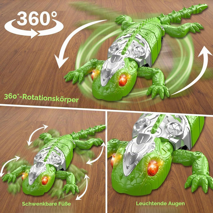 Gecko Wandflitzer, 360 ° Rotation Ferngesteuerter Gecko, Wänden Decken Entlang Krabbelt, Leuchtenden