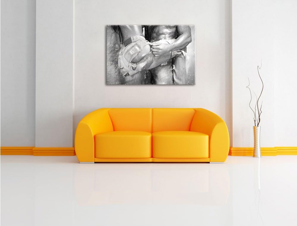 Pixxprint Sexy Pärchen in Jeans Kohle Effekt, Format: 100x70 auf Leinwand, 100x70