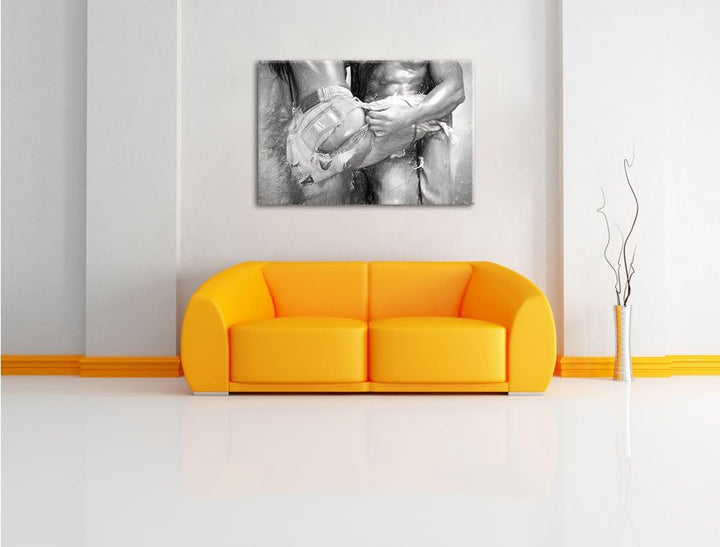 Pixxprint Sexy Pärchen in Jeans Kohle Effekt, Format: 100x70 auf Leinwand, 100x70