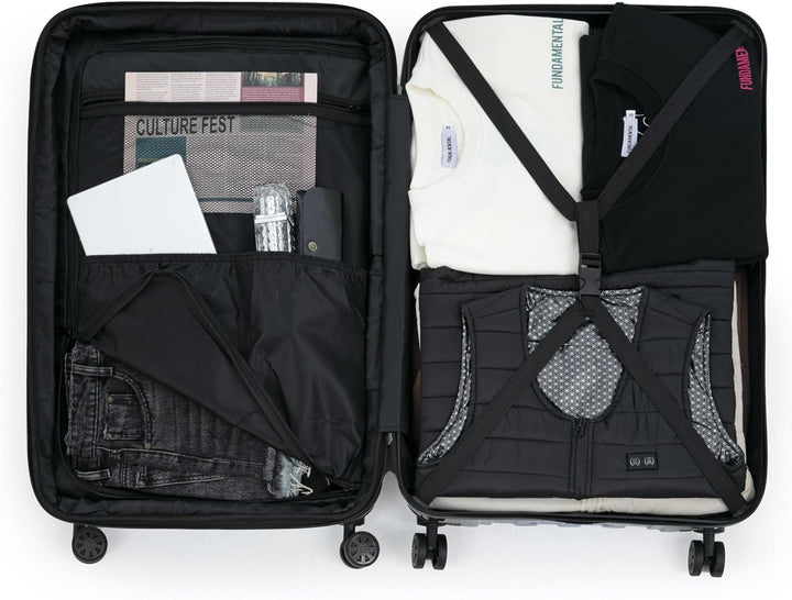 suitline - Mittegrosser Koffer, TSA, Neon Red S24-8801G-N-R Neon Red 65 cm (M), Neon Red 65 cm (M)