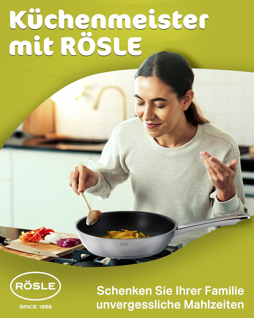 RÖSLE Moments Pfannenset 2-tlg 20/28 cm – Hochwertige Bratpfanne Edelstahl antihaft beschichtet, kra