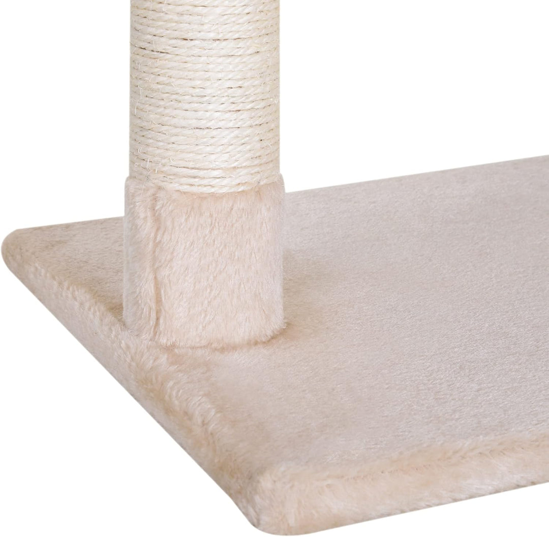 PawHut Kratzbaum 70 cm Kleiner Katzenturm, für kleine Katzen, Beige | Mit Plüschball, Sisalsäule, Gr