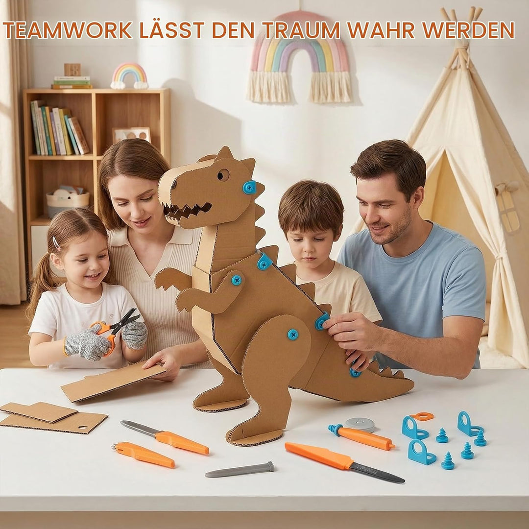 SainSmart Jr. Karton Werkzeug Kinder Set 120PCS – Starter Bastelset für Kinder, Einfaches Karton Bas