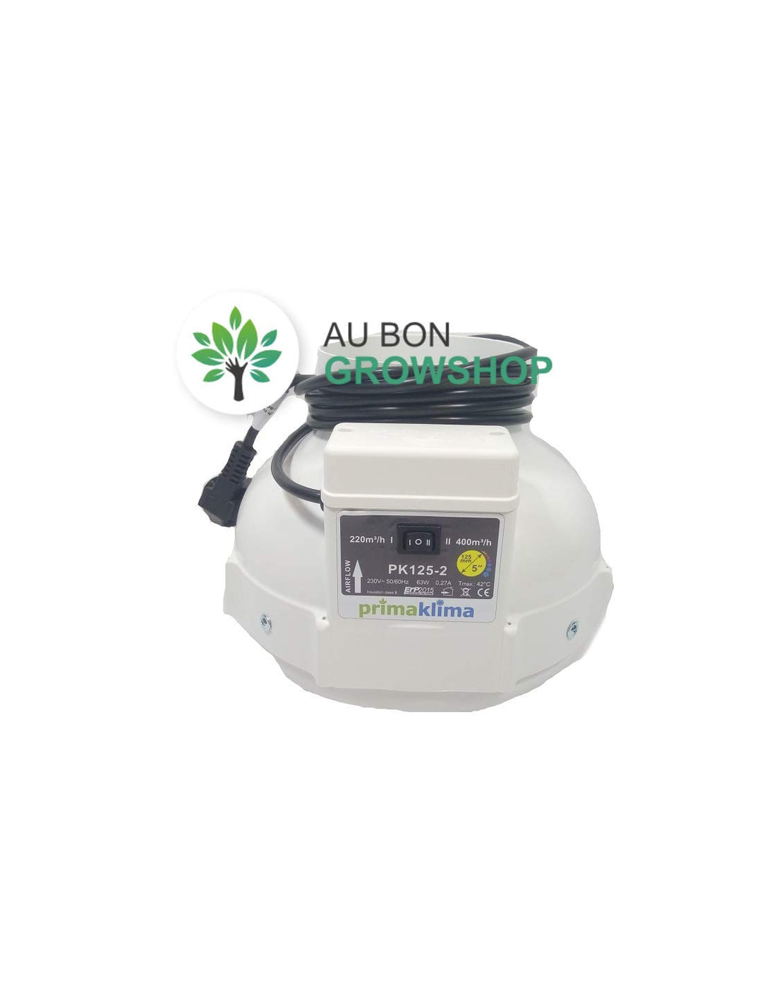 Prima Klima Abluftventilator, 2 Geschwindigkeitsstufen, 220 und 400 m³/h – Ø 125 mm