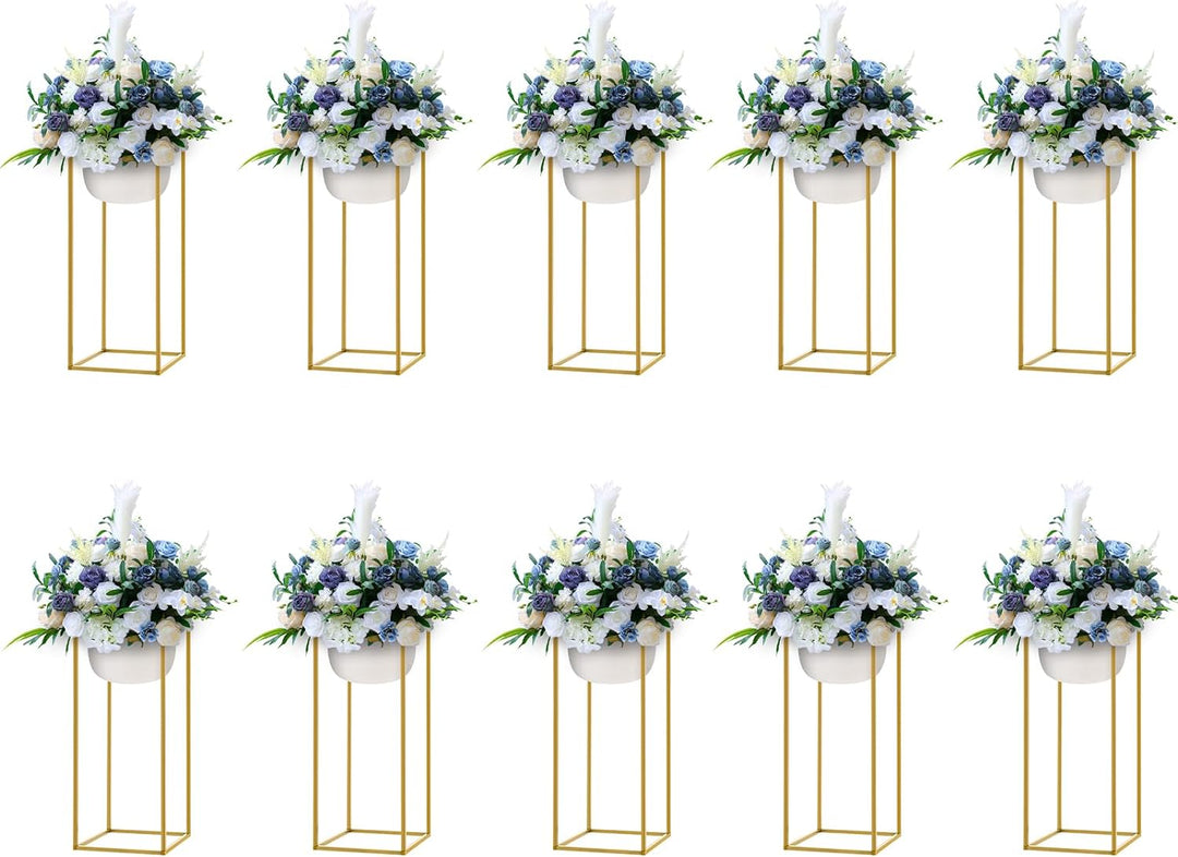 10 Stück Gold Blumenständer, Metall Blumenboden, 60cm Hoch Goldene Blumenhalter Für Home Party Hochz