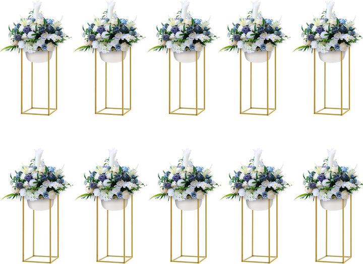 10 Stück Gold Blumenständer, Metall Blumenboden, 60cm Hoch Goldene Blumenhalter Für Home Party Hochz
