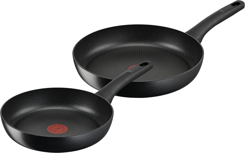 Tefal G28890 Hard Titanium On Pfannen-Set 24 + 28 cm | Aluminium | unbedenkliche Antihaftversiegelun