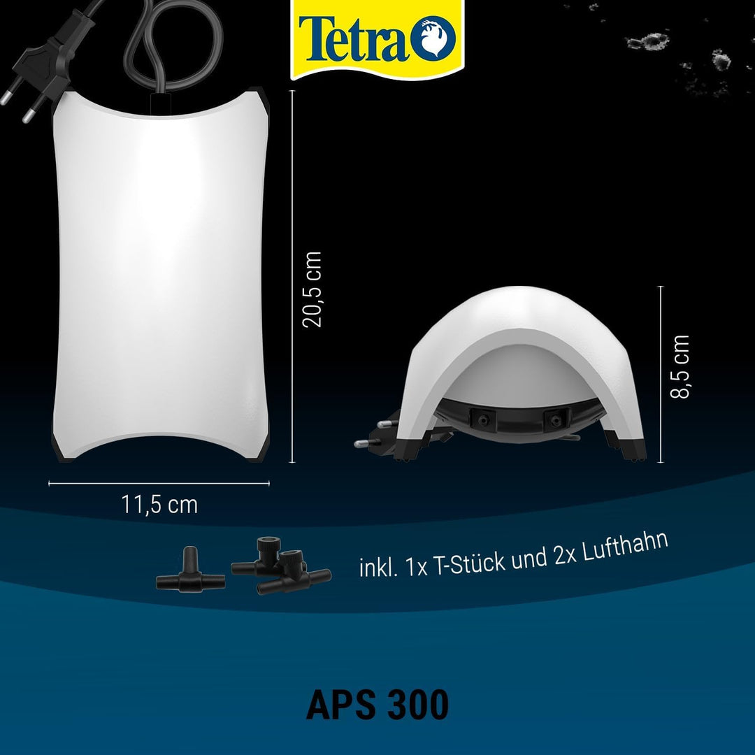 Tetra APS 300 Aquarium Luftpumpe - leise Membran-Pumpe für Aquarien von 120-300 L, weiss Weiss APS 3