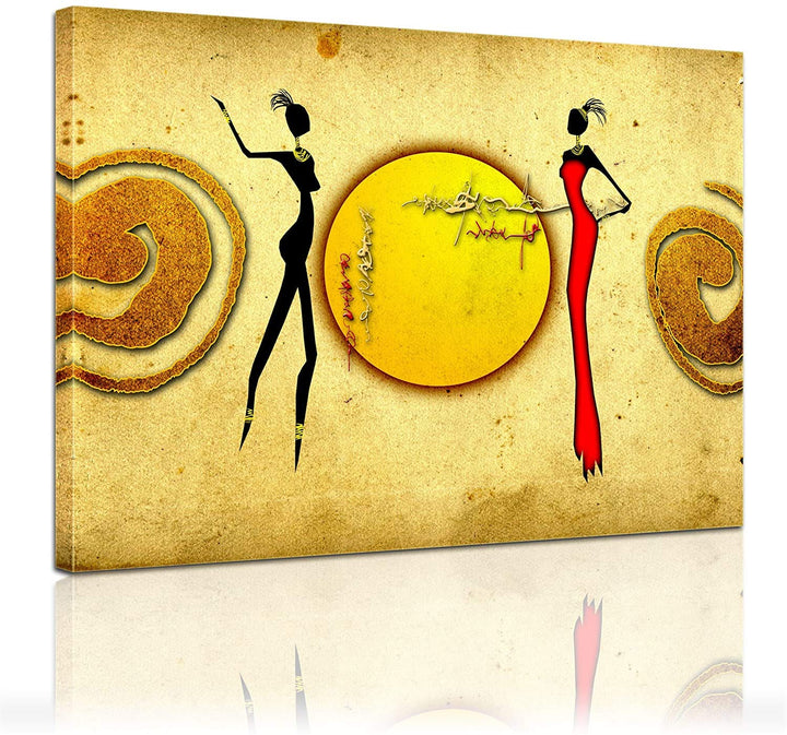 Bilderdepot24 Bild auf Leinwand | Afrikanische Frauen in 80x60 cm als Wandbild | Wand-deko Dekoratio
