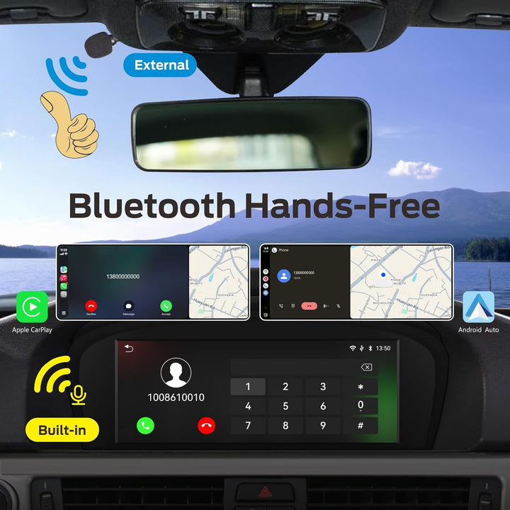 Autoradio für BMW 3/5 Serie CIC System 8.8 Zoll Touchscreen mit Wireless CarPlay Android Auto Autora