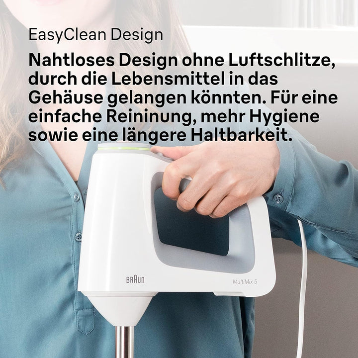 Braun MultiMix 5 HM 5137 Handmixer - Handrührgerät mit stufenloser Geschwindigkeitsregelung, 750 Wat