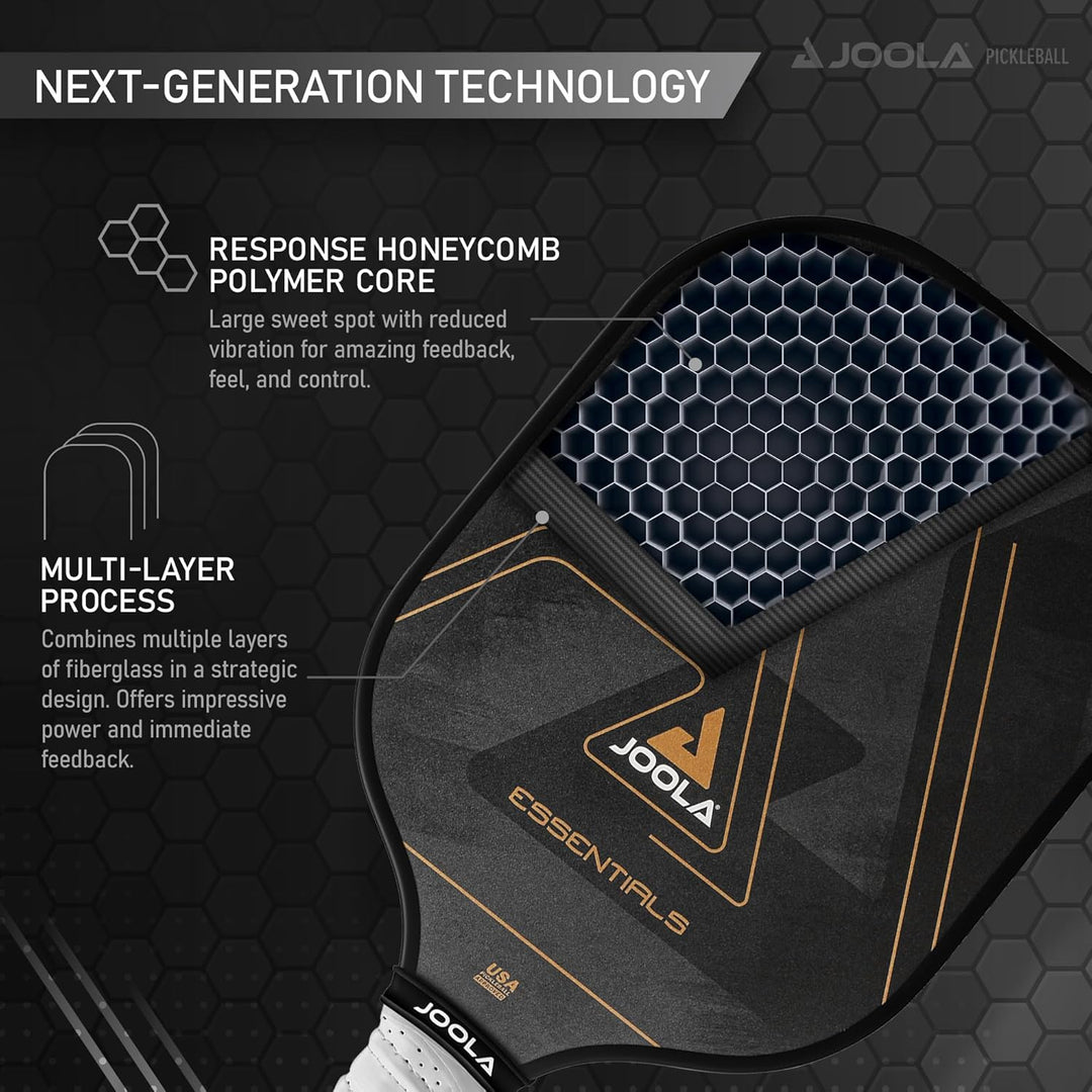 JOOLA Pickleball Essentials Paddle Schläger mit Fiberglas-Oberfläche, Polymer-Kern und USAPA-Zertifi