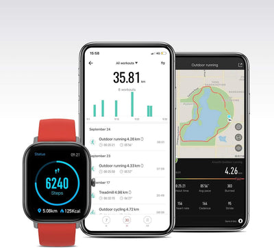 Amazfit Smartwatch GTS mit 12 Sportmodi, GPS 1.65” AMOLED Display Fitness Tracker, Outdoor Sportuhr,