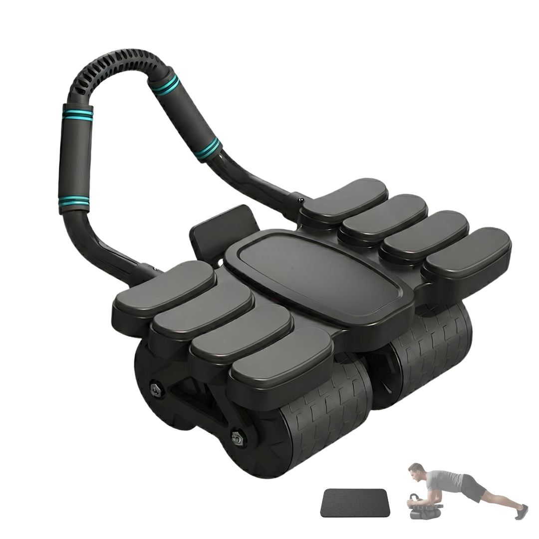 Roller für ABS mit automatischer Rückfederung. Bauchmuskeltrainer Bauchmuskelrad mit Ellbogenstütze.