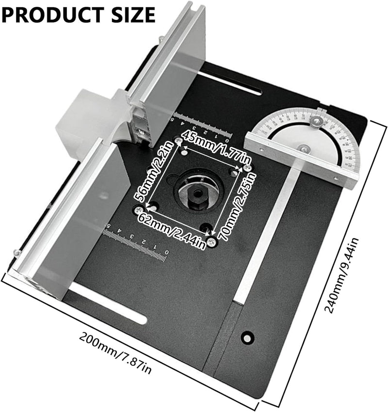 Router Lift, Frästisch für Oberfräsen mit Set 3 Frästisch Einlegeplatten Frästisch für Oberfräsen Pr